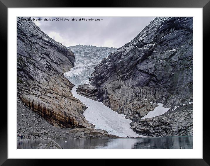  Briksdalsbreen Glacier in Norway Framed Mounted Print by colin chalkley