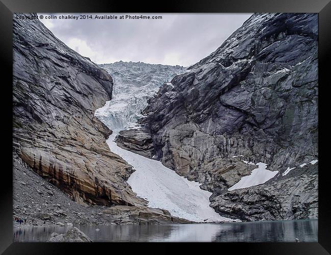  Briksdalsbreen Glacier in Norway Framed Print by colin chalkley