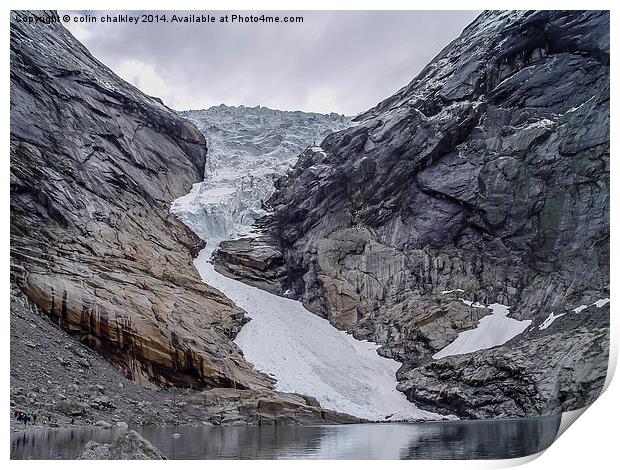  Briksdalsbreen Glacier in Norway Print by colin chalkley