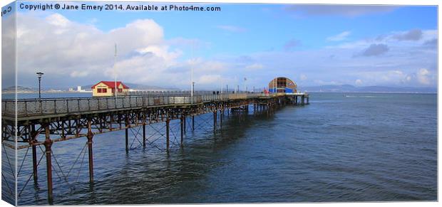  Mumbles Pier and New Lifeboat House Canvas Print by Jane Emery