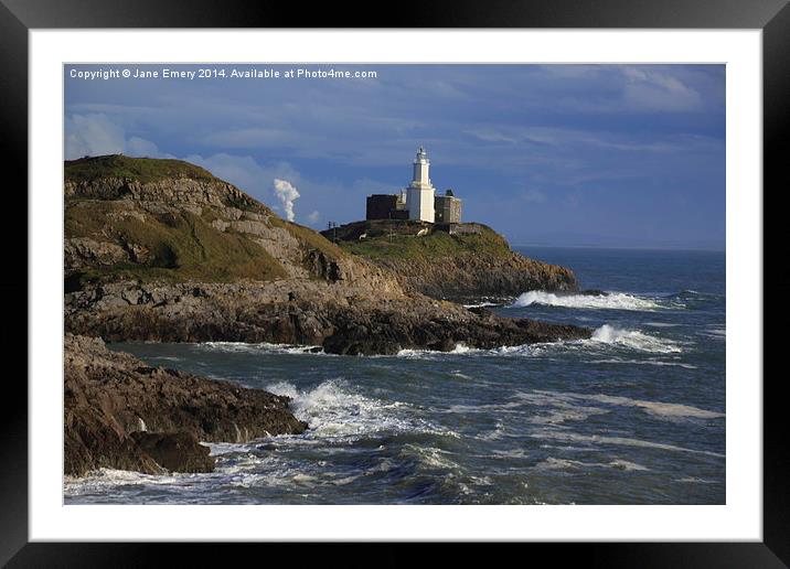  Mumbles Lighthouse Framed Mounted Print by Jane Emery