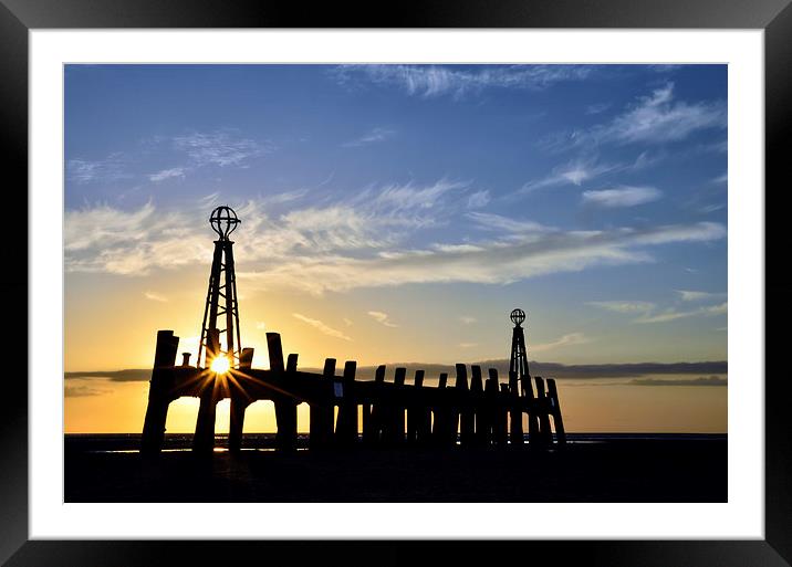  Old Pier St Annes At Sunset Framed Mounted Print by Gary Kenyon