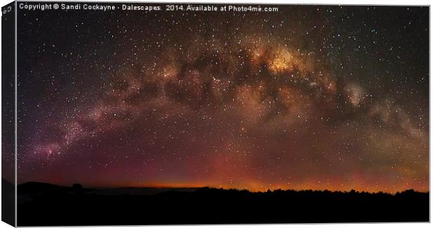  The Milky Way, and Aurora Colours - Tasmania Canvas Print by Sandi-Cockayne ADPS