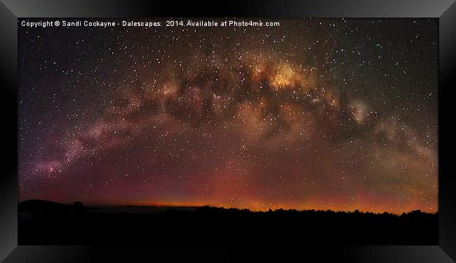  The Milky Way, and Aurora Colours - Tasmania Framed Print by Sandi-Cockayne ADPS