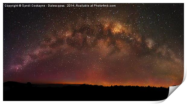  The Milky Way, and Aurora Colours - Tasmania Print by Sandi-Cockayne ADPS