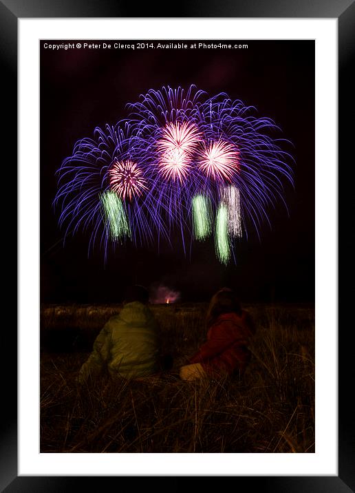  Fireworks Framed Mounted Print by Peter De Clercq