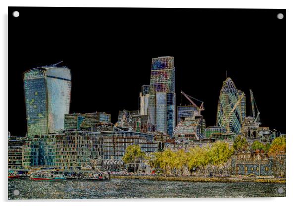 City of London Art Acrylic by David Pyatt
