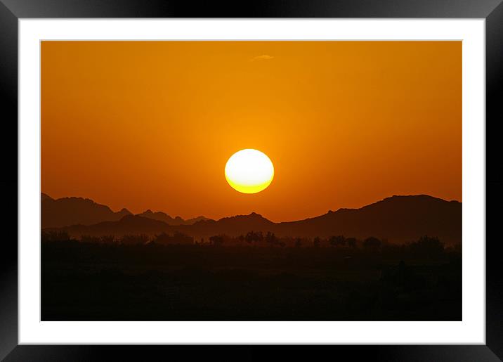 Afghanistan sunset. Framed Mounted Print by allen martin