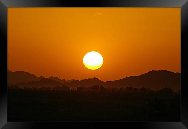 Afghanistan sunset. Framed Print by allen martin
