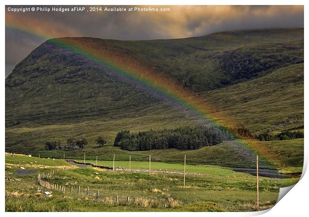 Rainbow in Perthshire  Print by Philip Hodges aFIAP ,