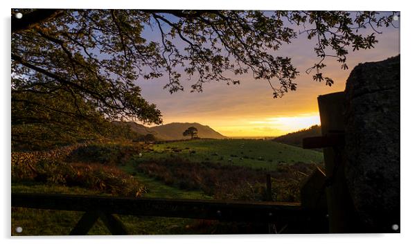 Sunset Over Eskdale, Cumbria Acrylic by Steven Garratt