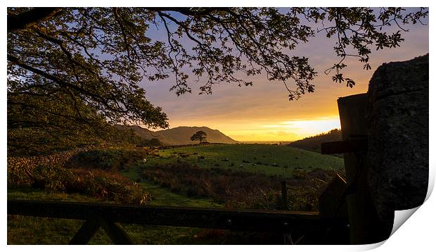 Sunset Over Eskdale, Cumbria Print by Steven Garratt