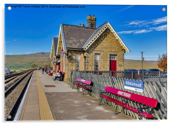 Ribblehead Station Acrylic by Trevor Kersley RIP