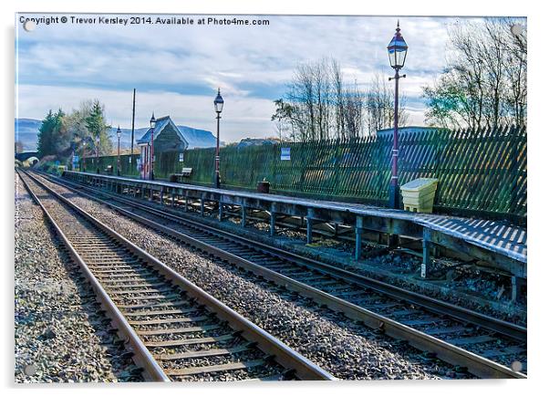 Ribblehead Station Acrylic by Trevor Kersley RIP