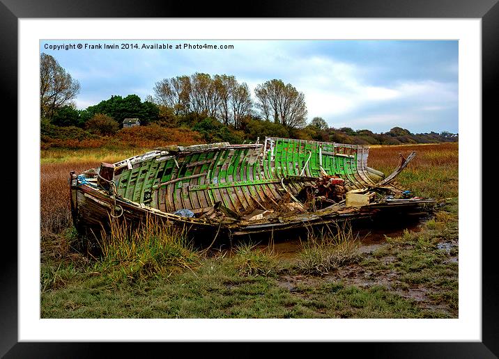  An abandoned and worse for wear boat Framed Mounted Print by Frank Irwin