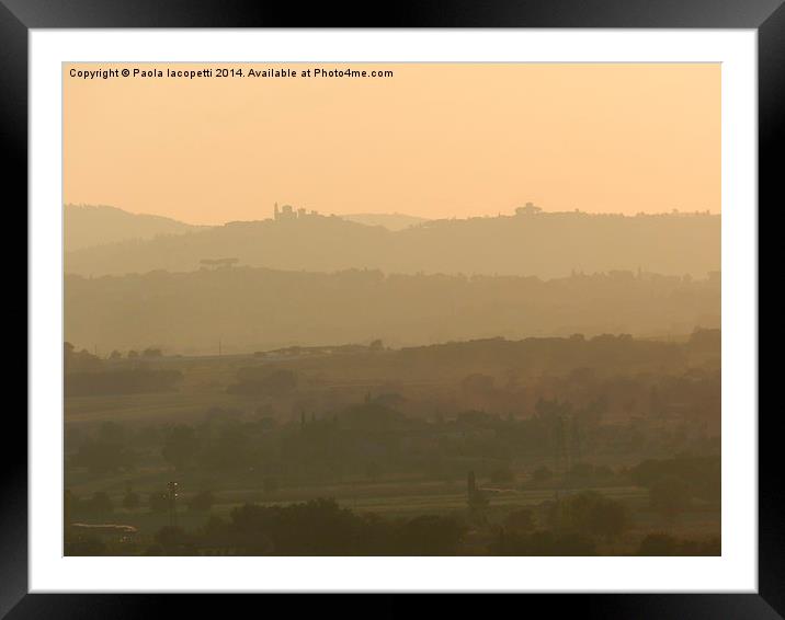  Pastel hills from Castiglion Fiorentino, Tuscany Framed Mounted Print by Paola Iacopetti