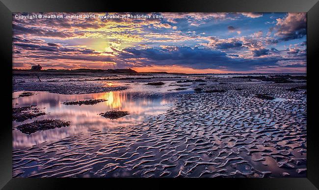  The warmth of an August Sunset Framed Print by matthew  mallett