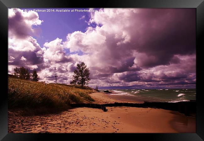  Michigan Stormy Skies Framed Print by Ian Pettman