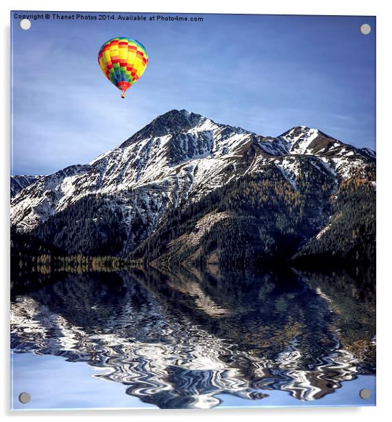  Hot air ballon over the Alps Acrylic by Thanet Photos
