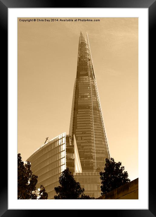 The Shard london Framed Mounted Print by Chris Day