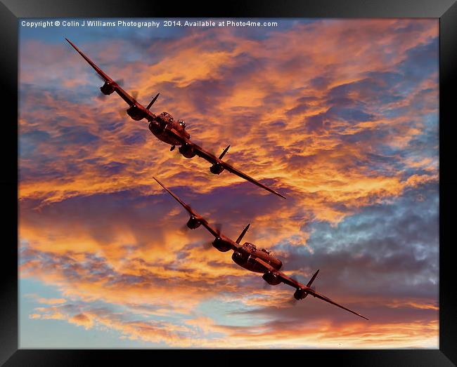  Out Of The Sunset - The 2 Lancasters 1 Framed Print by Colin Williams Photography