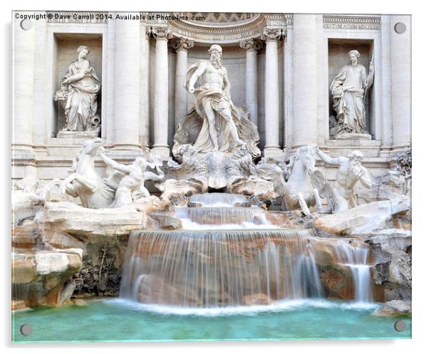 Trevi Fountain, Rome, Italy Acrylic by Dave Carroll