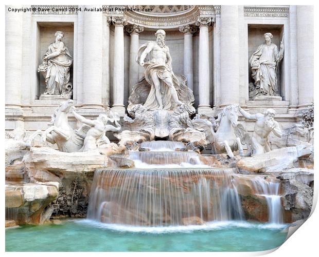Trevi Fountain, Rome, Italy Print by Dave Carroll