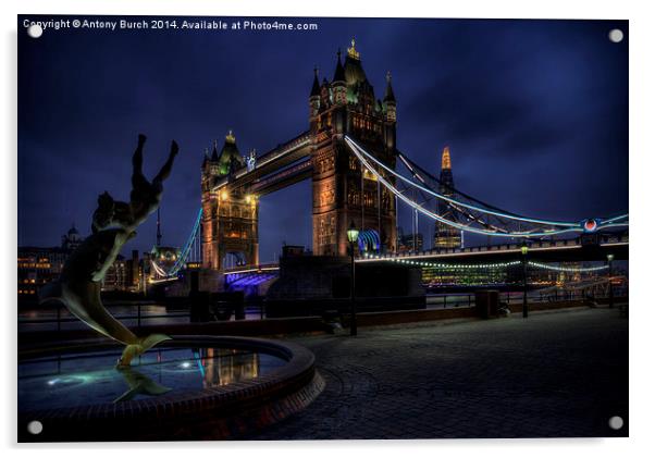  Tower Bridge at Night Acrylic by Antony Burch