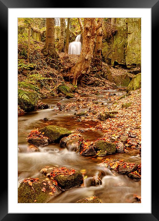 Falling through Lumsdale Framed Mounted Print by Mark Bunning