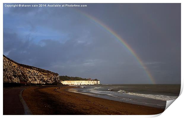  Broadstairs over the Rainbows Print by Sharon Cain