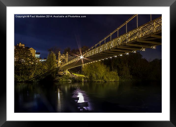 Queens suspension bridge - Chester Framed Mounted Print by Paul Madden