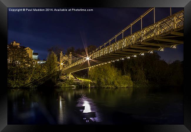 Queens suspension bridge - Chester Framed Print by Paul Madden