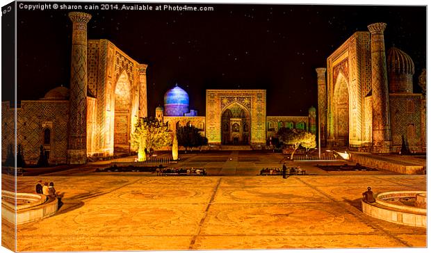  Registan Square, Samarqand Canvas Print by Sharon Cain