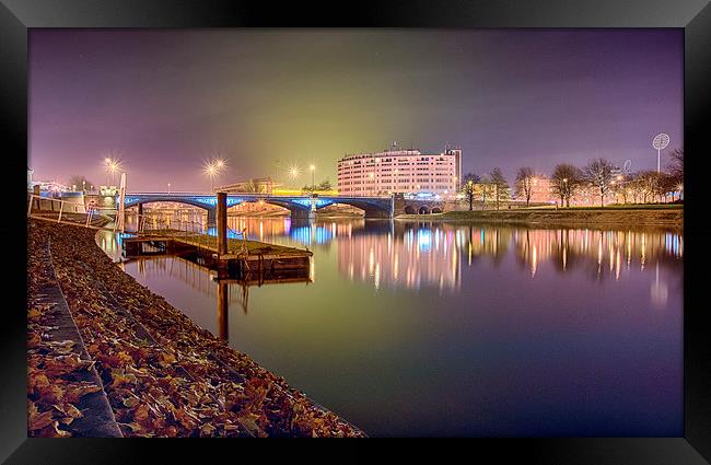 Embankment by Night Framed Print by Alex Clark