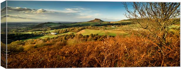  Roseberry Topping Panoramic Canvas Print by Dave Hudspeth Landscape Photography