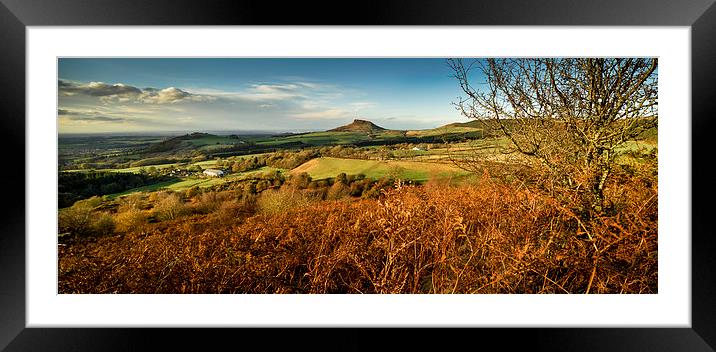  Roseberry Topping Panoramic Framed Mounted Print by Dave Hudspeth Landscape Photography
