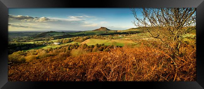  Roseberry Topping Panoramic Framed Print by Dave Hudspeth Landscape Photography