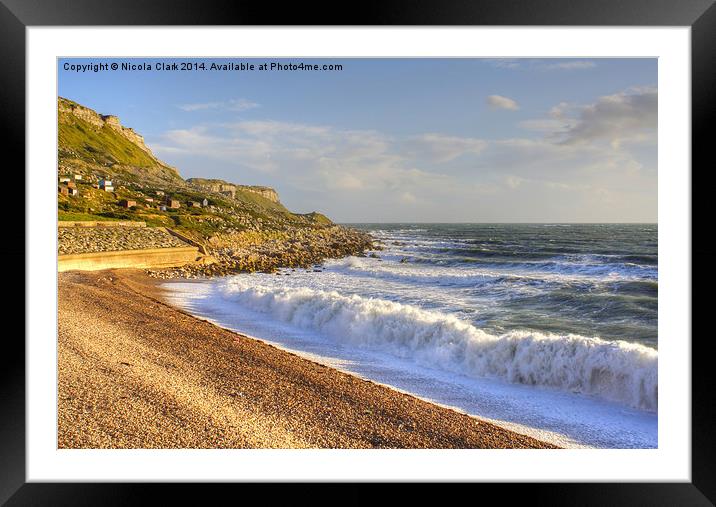 Sunlight On Chesil Cove Framed Mounted Print by Nicola Clark