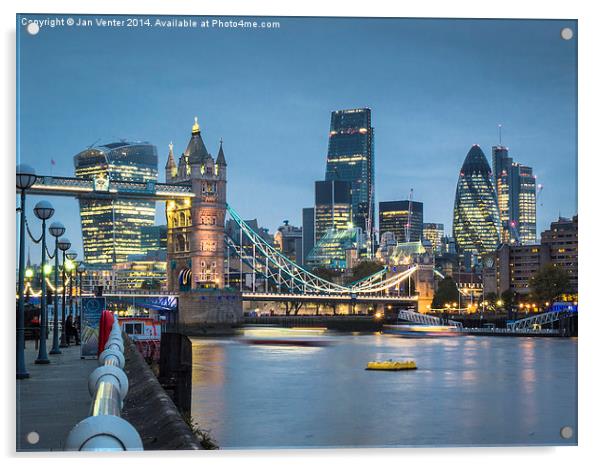  London Cityscape Acrylic by Jan Venter