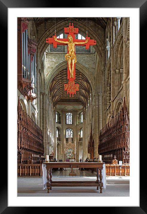  Peterborough Cathedral Framed Mounted Print by John Wilcox