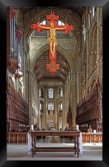  Peterborough Cathedral Framed Print by John Wilcox
