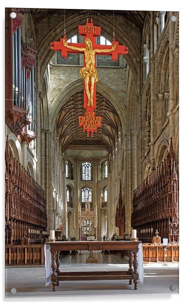  Peterborough Cathedral Acrylic by John Wilcox