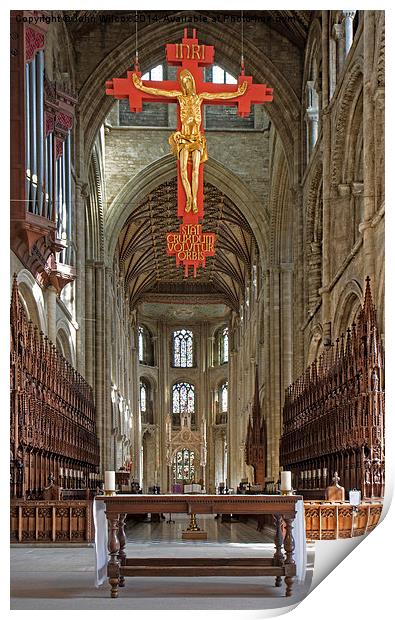  Peterborough Cathedral Print by John Wilcox
