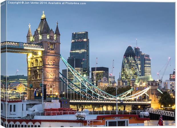  Tower Bridge and the City Canvas Print by Jan Venter