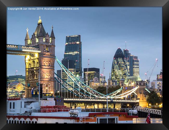  Tower Bridge and the City Framed Print by Jan Venter