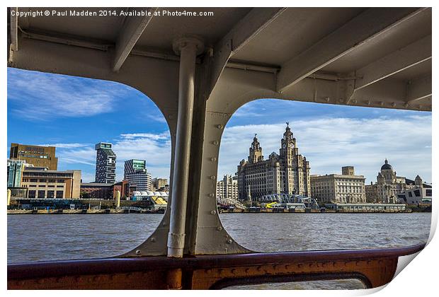 Liverpool waterfront from the Mersey Ferry Print by Paul Madden