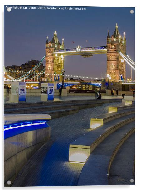  Tower Bridge Acrylic by Jan Venter