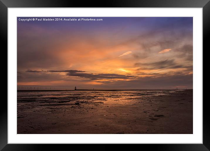Crosby Beach after sunset Framed Mounted Print by Paul Madden
