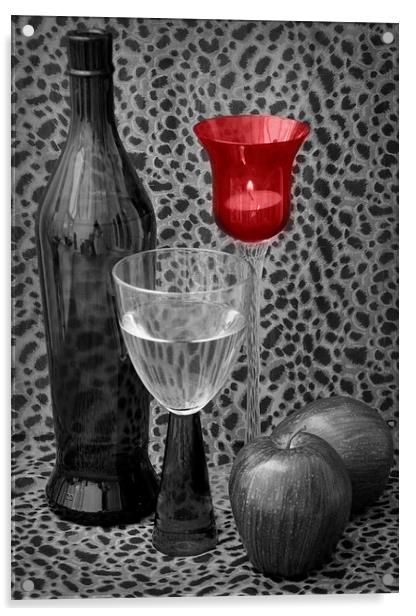  wine time Acrylic by sue davies