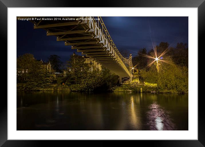 Queens suspension bridge over the River Dee - Ches Framed Mounted Print by Paul Madden